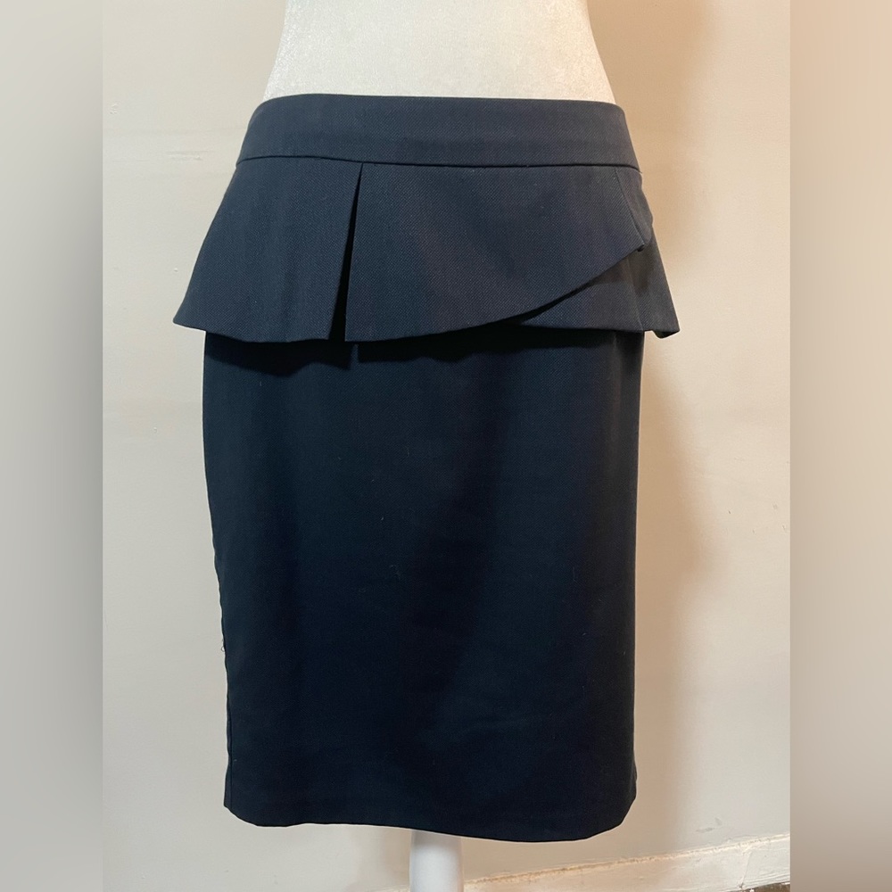 Portmans blue peplum pencil skirt - L